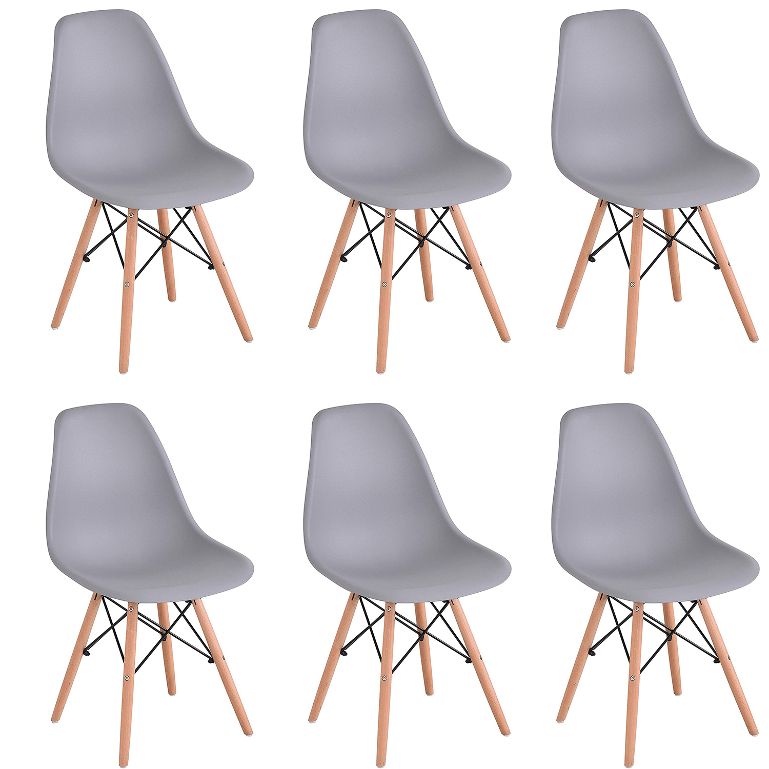 Grey plastic chair clearance with wooden legs