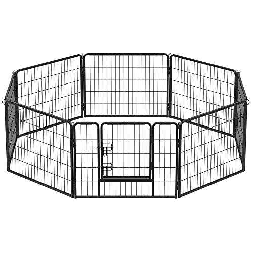 Shop 8-Panel Pet Playpen, Iron Dog Cage, Heavy Duty Pet Fence, Puppy  Whelping Pen, Foldable and Portable, 77 x 60 cm, Black - High Quality &  Great Value