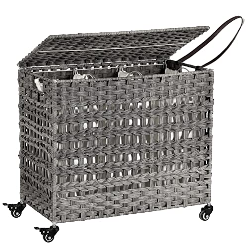 Laundry basket with 3 deals separate compartments