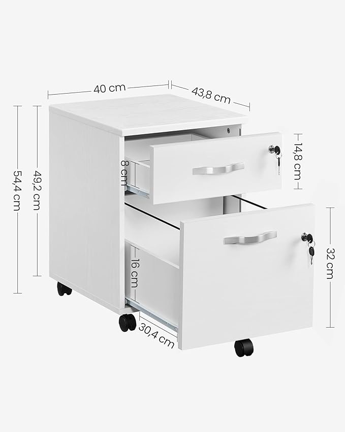 Lockable Filing Cabinet with 2 Drawers