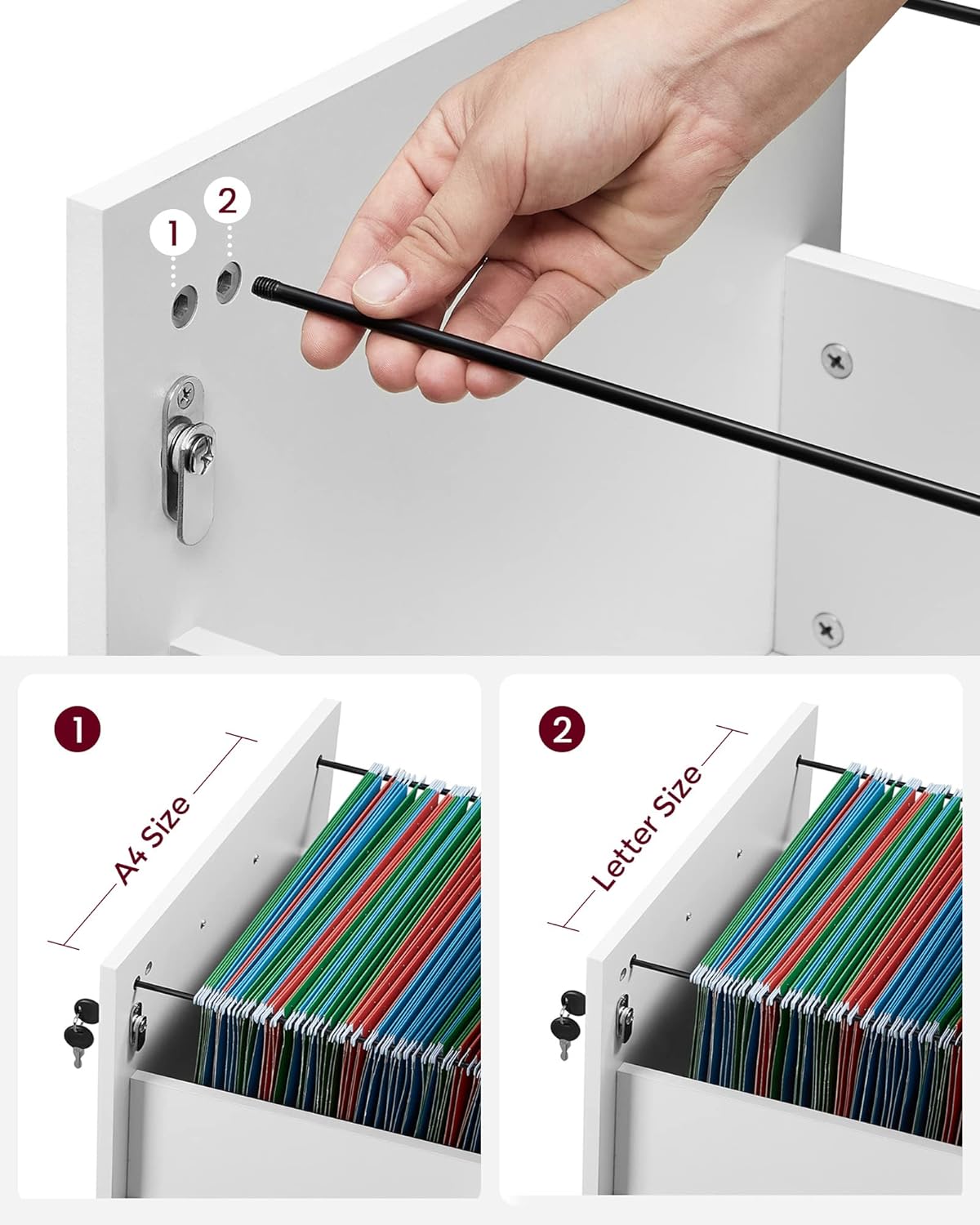 Lockable Filing Cabinet with 2 Drawers