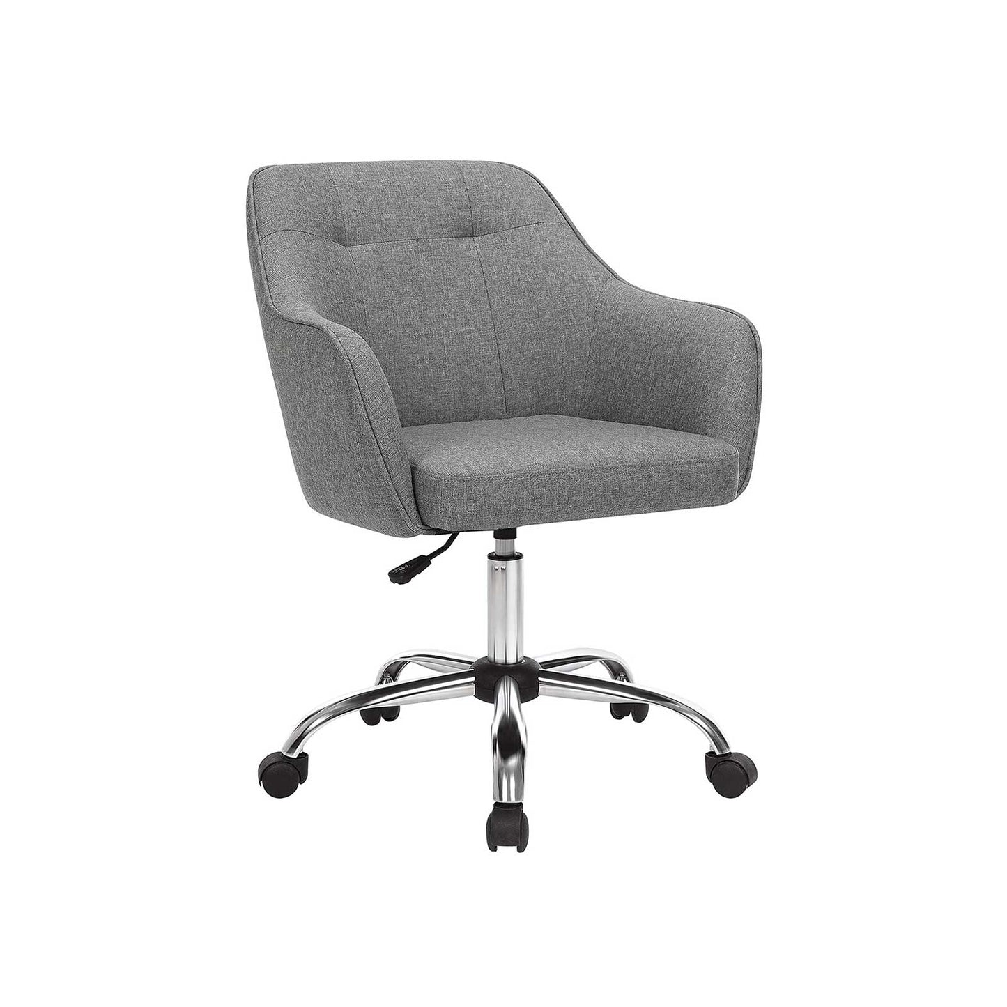 Office Chair, Comfortable Desk Chair, Height-Adjustable Computer Chair, Holds up to 120 kg, Steel Frame, Imitation Linen, Breathable, Home Office, Office, Grey