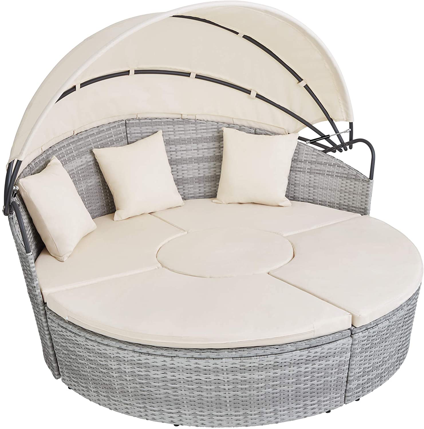 Tectake rattan sun deals lounger