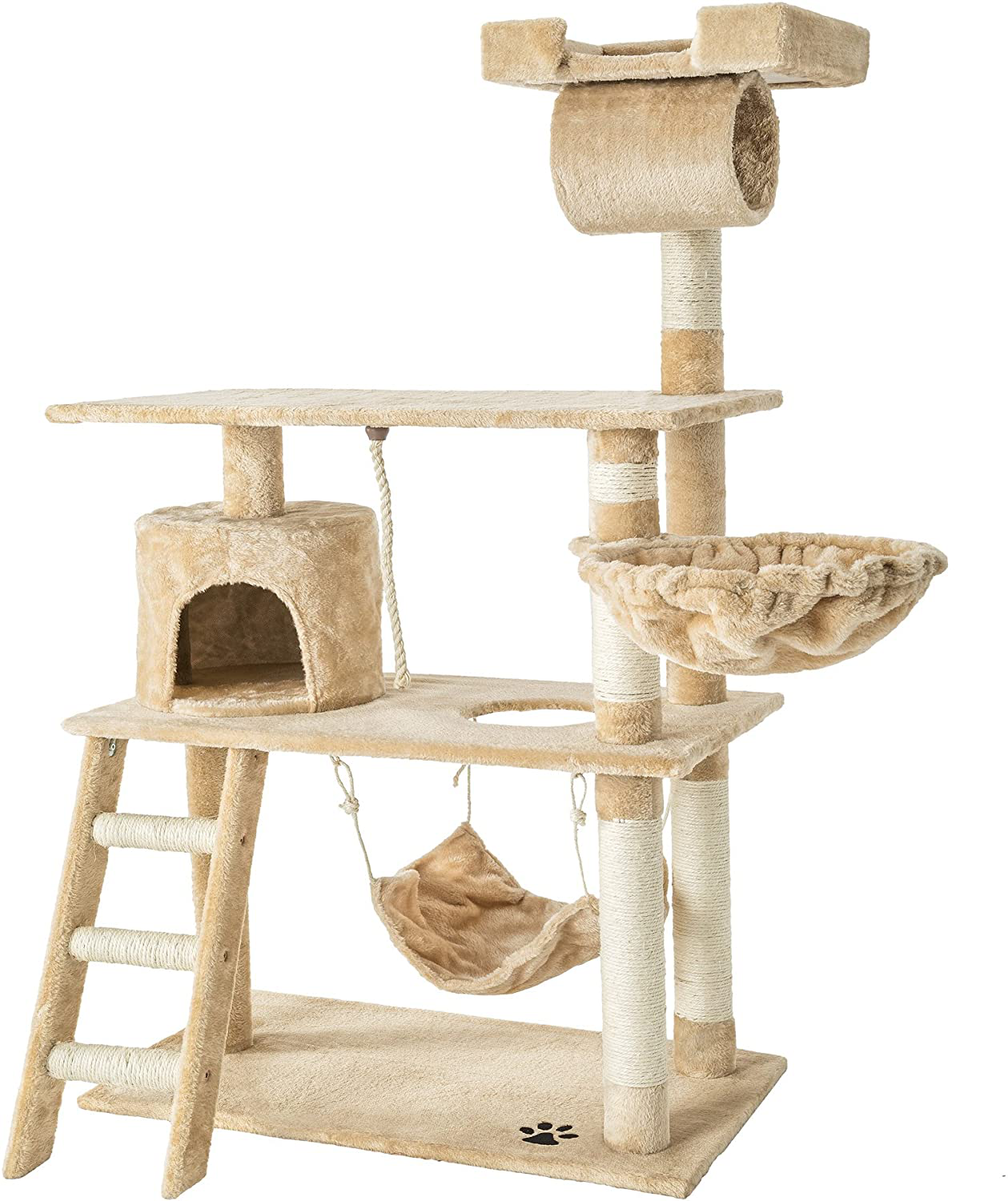 Cat Scratching Post with Many Cuddly and Play Possibilities 141 cm High Extra Wide Various Colours