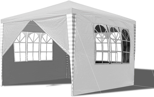 Hengda Pavillon 3x3m Wasserdicht Gartenpavillon, Stabiles Partyzelt, UV-Schutz Festzelt mit 4 Seitenteilen für Markt Camping Hochzeiten Festival