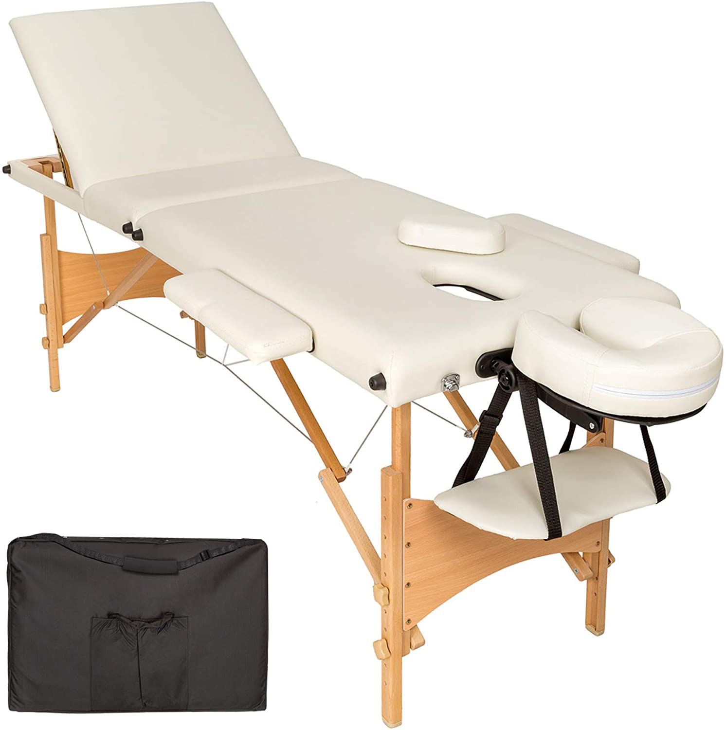 Mobile Massage Table 3 Zones Height-Adjustable Including High-Quality Headrest and Bag Various Colours 