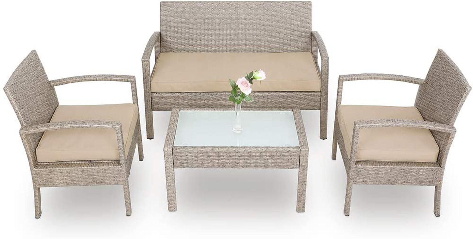 Polyrattan Lounge Set Balcony Seating