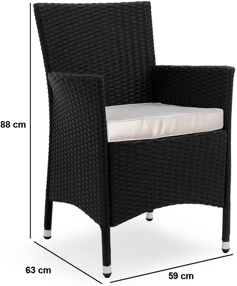 Polyrattan 4+1 seating set, Black