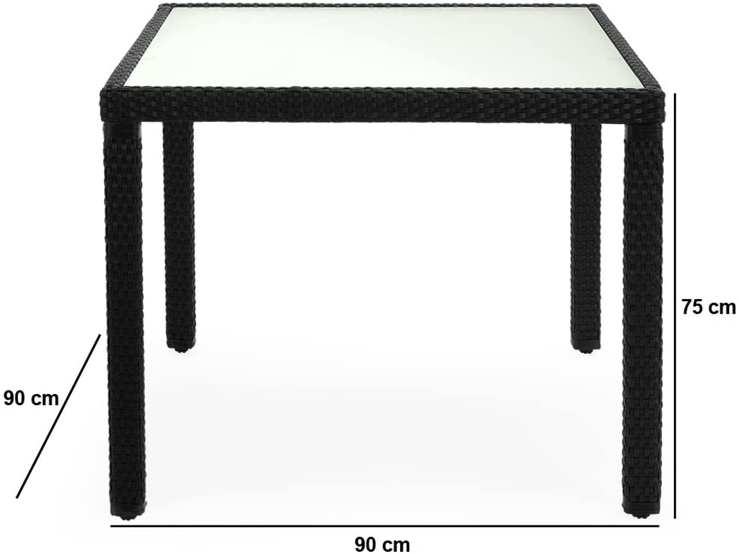 Polyrattan 4+1 seating set, Black