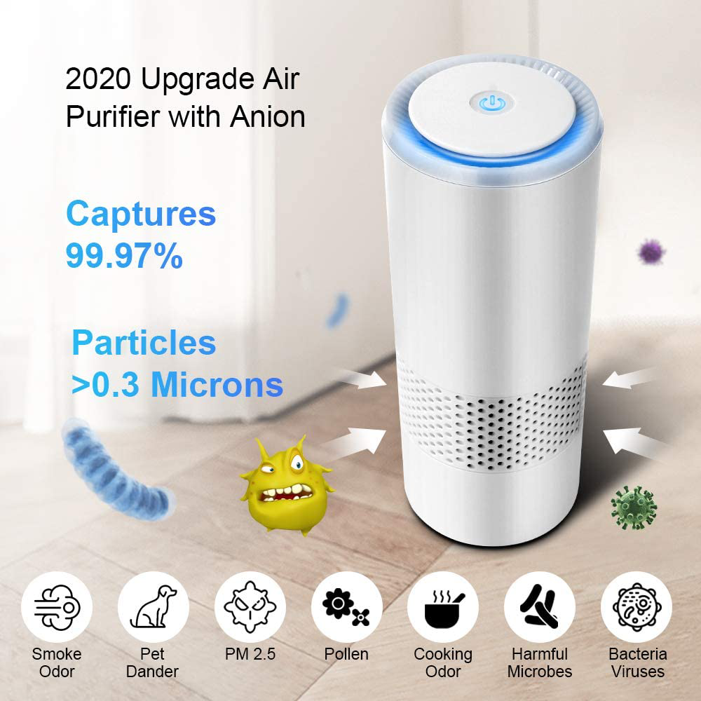 Air Purifier for Home Hay fever with Genuine HEPA Filter, Air Filter Air Purifier with 2 Modes & Night Light, Portable Air Purifier for Dust, Smokers, Pollen, Skin Dandruff, Hay Fever