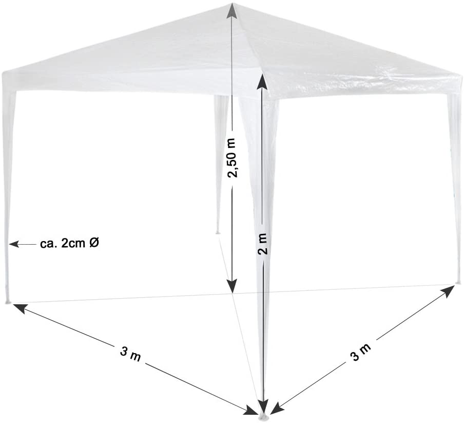 Gazebo Party Tent Garden Tent 3 x 3 m Various Colours White