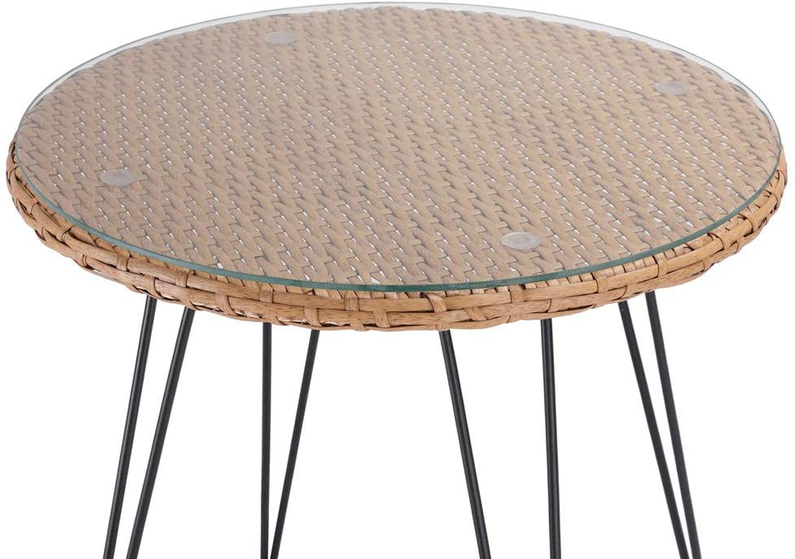 Rattan look store side table