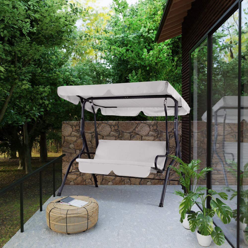  Hollywood swing, sun canopy, garden swing, swing bench, swing, garden, indoor, balcony, terrace, light grey