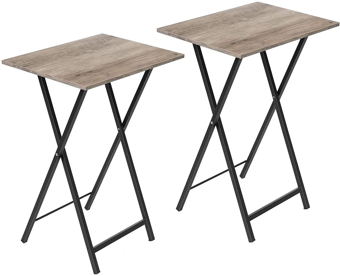 Set of 2 Side Tables, Folding Tray Tables, Serving Tables, Snack Tables, Industrial Style, Coffee Tables, TV Trays for Small Spaces, Easy to Assemble, Sturdy