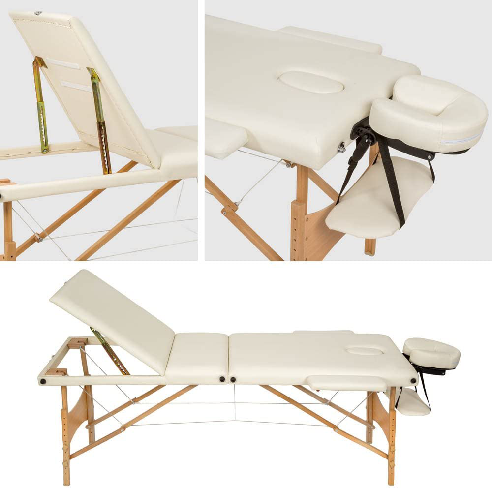 Mobile Massage Table 3 Zones Height-Adjustable Including High-Quality Headrest and Bag Various Colours 