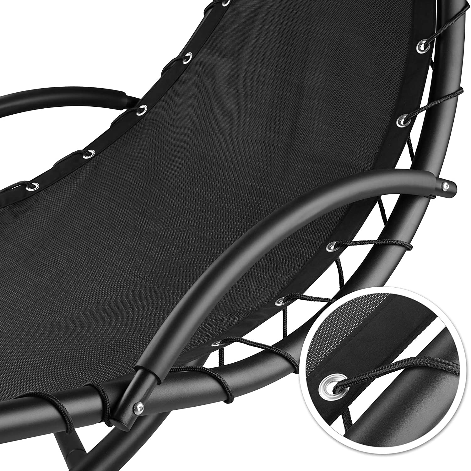 Hanging Lounger with Frame, Floating Lounger with Parasol, Indoor & Outdoor, Includes Cushion with Pillow, for Garden, Patio and Balcony