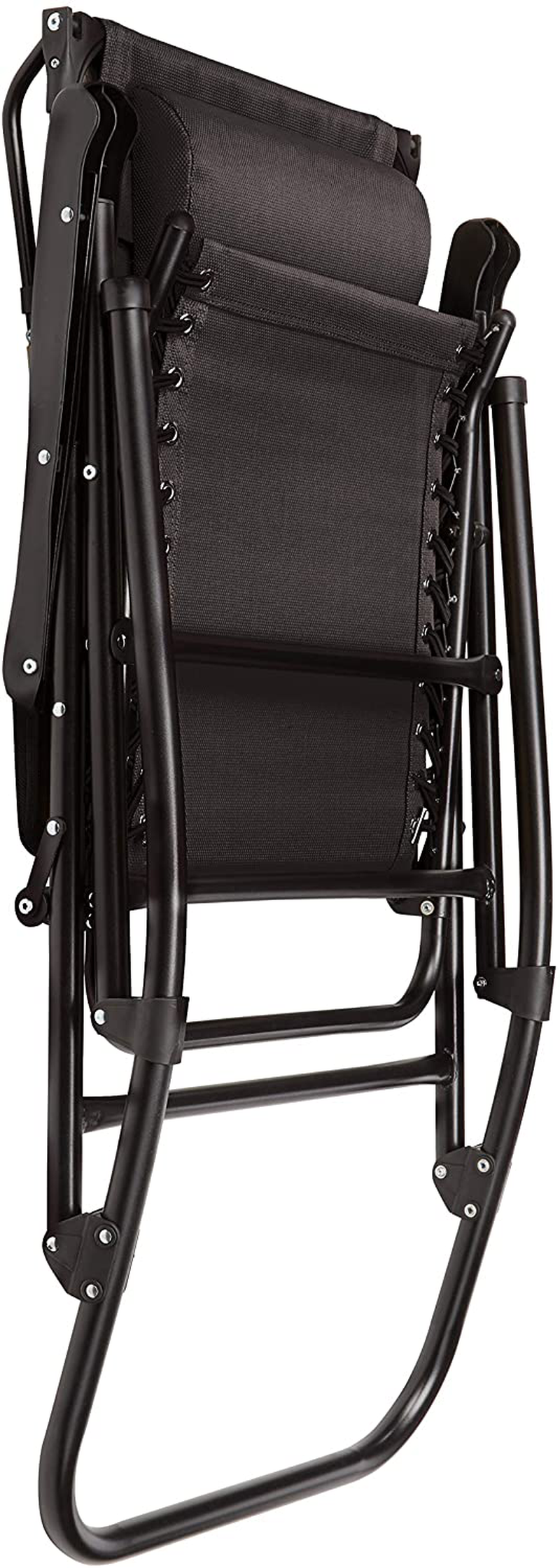 Foldable rocking chair with sun protection - black