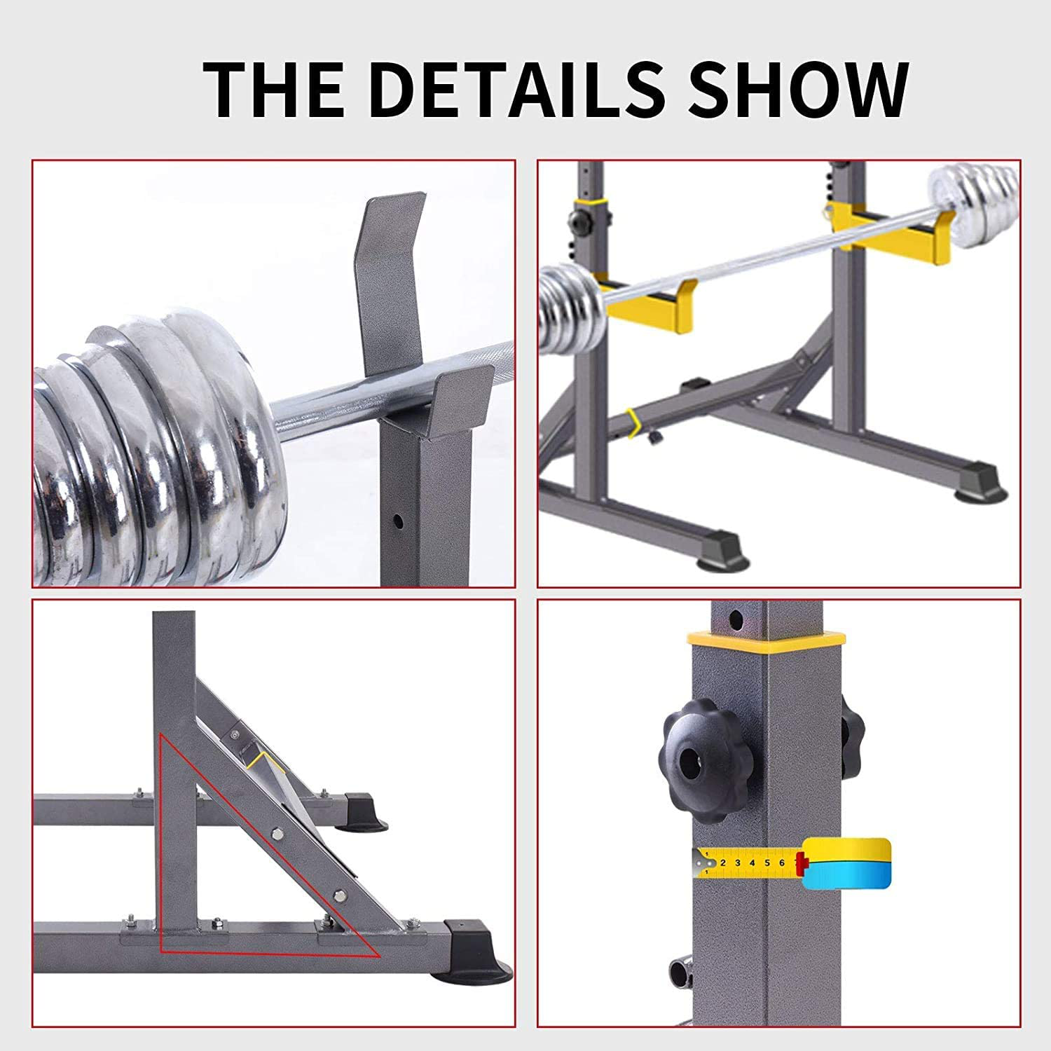 Squat Rack Adjustable Multi-Function Barbell Rack Dip Stand Gym Family Fitness Lifting Bench Press Push up Strength Training Dumbbell Rack