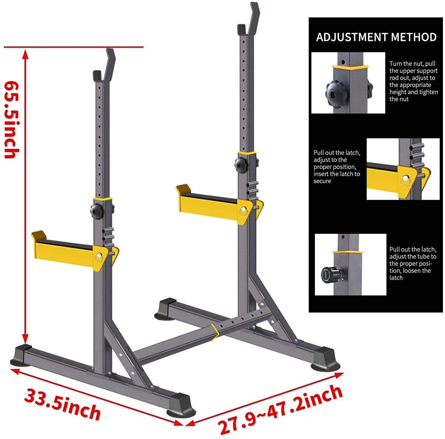 Squat Rack Adjustable Multi-Function Barbell Rack Dip Stand Gym Family Fitness Lifting Bench Press Push up Strength Training Dumbbell Rack