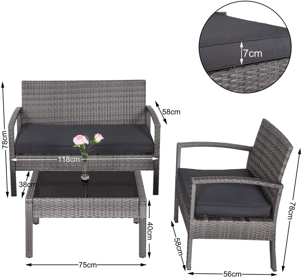 Polyrattan Lounge Set, Balcony Seating