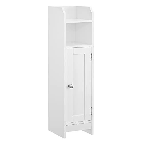 Toilet Cabinet, Bathroom Cabinet, Bathroom Cabinet, Slim Bathroom Shelf, Adjustable Shelves, Space-Saving, Easy Assembly, White