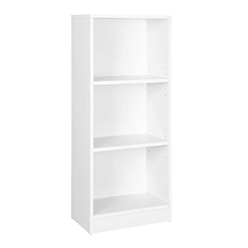 3-Tier Bookcase with Adjustable Shelves, Kid’s Bookshelf and Storage Unit for Study Home Office, 40 x 24 x 93 cm, White