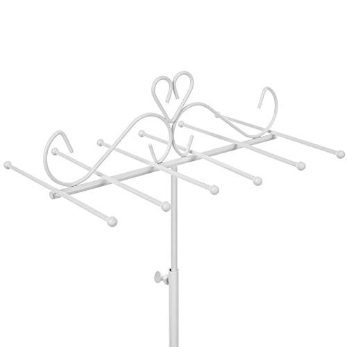 Jewellery Display Stand Holder, Metal Jewellery Rack Tree, for Necklaces, Chokers, Bracelets, Earrings, Gift for Girls Women, White