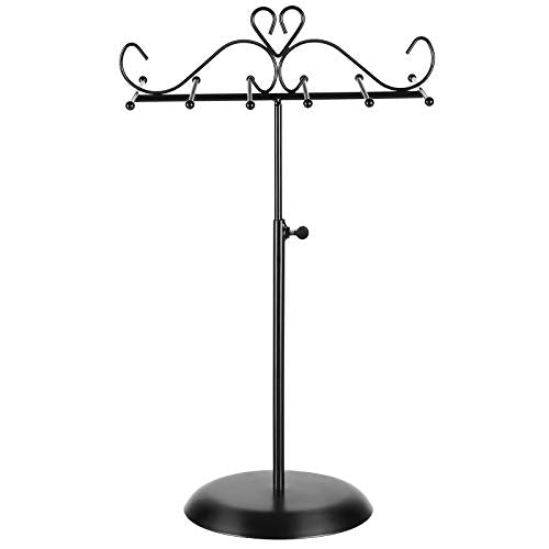 Jewellery Display Stand Holder, Metal Jewellery Rack Tree, for Necklaces, Chokers, Bracelets, Earrings, Great Gift Idea, Black