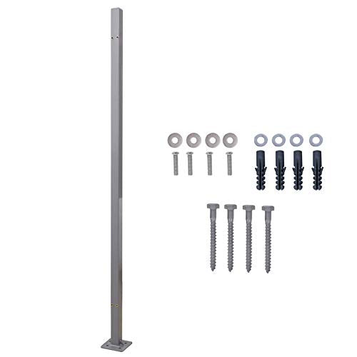 Cassette Holder Post, Retractable Single Side Awning Accessory, No Wall Mounting of Awning Required, Awning Accessories for Floor Mounting, 11.5 x 11.5 x 152 cm, Grey