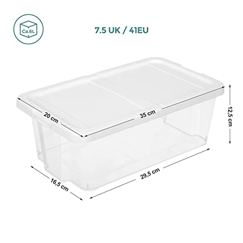 Set of 12 Shoe boxes Storage boxes for shoes Shoe storage box Transparent With plastic lid for shoes up to size 41