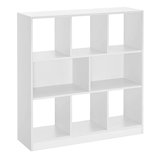 Bookshelf, Wooden Bookcase with Open Cubbies, Free Standing Storage Unit for Living Room, Bedroom, Children’s Room, 97.5 x 30 x 100 cm, White