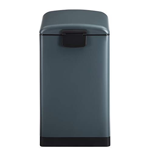 Rubbish Bin, 30 L Kitchen Bin, Steel Pedal Bin with Inner Bucket and Lid, Soft Closure, Odour Seal for Kitchen, Living Room, Smoky Grey