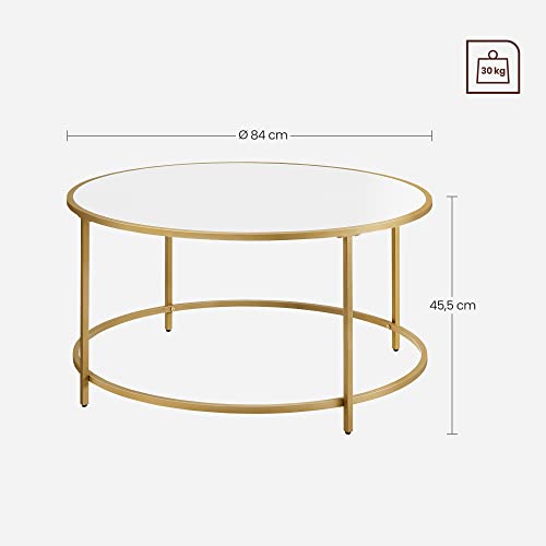 Coffee Table, White,Gold