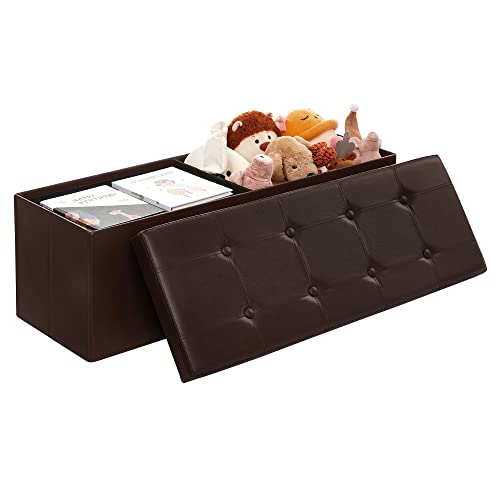 110 x 38 x 38 cm Large Storage Ottoman Toy Chest Max Load 300 kg Brown