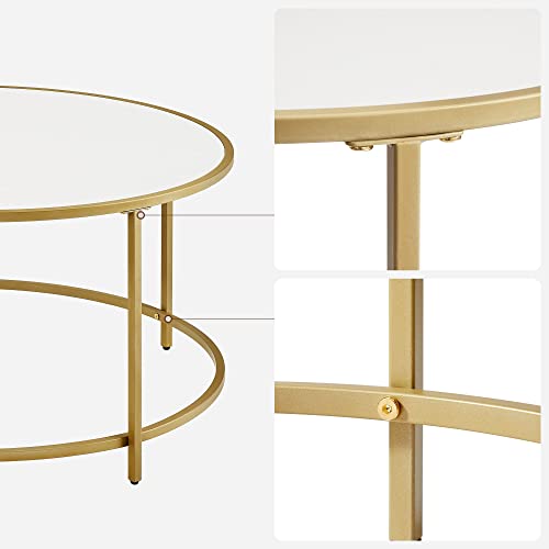 Coffee Table, White,Gold