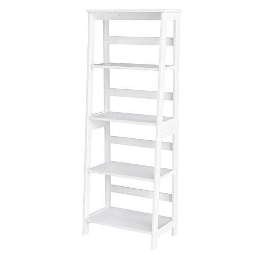 Ladder Shelf, 4-Tier Bookcase, Multifunctional Storage Shelf for Living Room, Wooden Stand for Sunroom, White