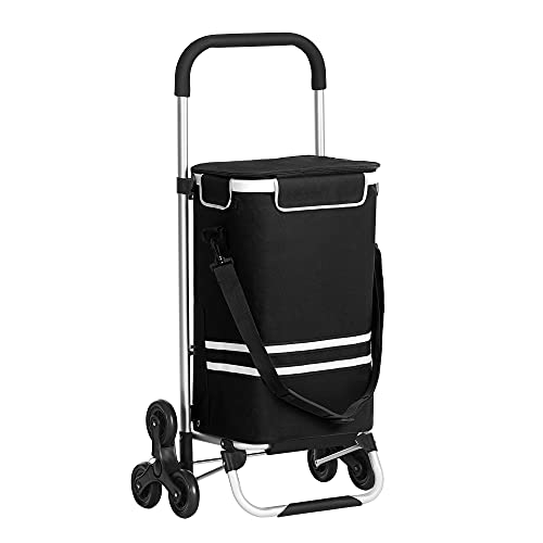 Foldable Shopping Trolley with Cooling Compartment Black