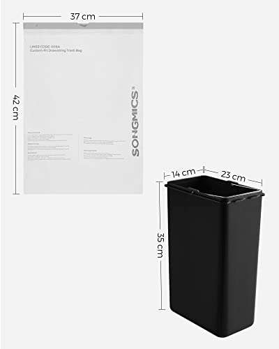 Rubbish Bags with Drawstring, 8L Bin Bags for 3 x 8L Bins from  and 5-8L Bin Code 008A, 2 Rolls, Total 90 Pieces, Waterproof, for Kitchen, White