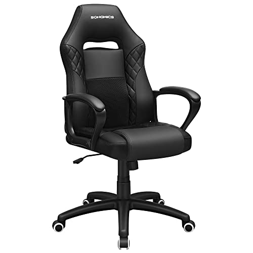 Racing Sport Office Chair with Tilt Function Computer Desk Swivel Chair PU Black