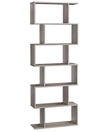 Bookshelves, 6-Tier Bookcase, Room Divider, Cube Display Shelf, Freestanding Storage Shelf, Modern Style, for Living room, Bedroom, Office, Greige