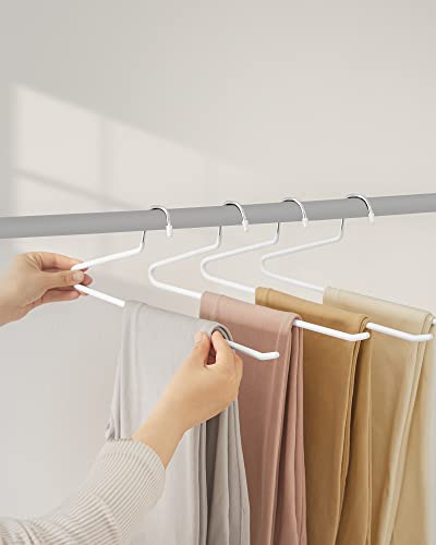 20-Pack Trousers Hangers, Metal Scarf Hangers, Non-Slip, Chrome-Plated, 38 x 13 cm, White