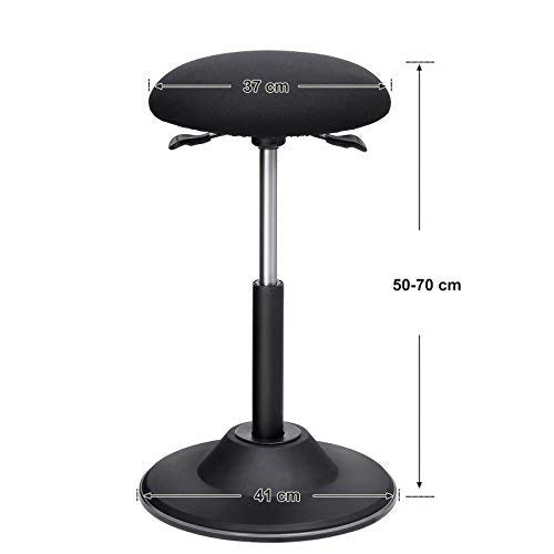 Active Sitting Balance Chair, Height Adjustable Work Stool, 360° Swivel Bar Stool, Seat Height 50-70 cm, with Anti-slip Bottom Pad