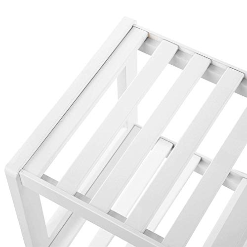 Natural Bamboo 2-Tier Shoe Rack, Shelf for Shoes Plants Books, for Living Room Hallway Bedroom Bathroom, 70 x 26 x 33 cm, White