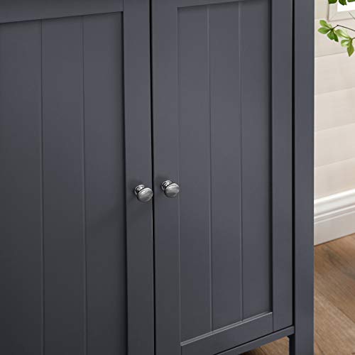 Freestanding Bathroom Cabinet Storage Cupboard Unit with 2 Doors and 2 Adjustable Shelves, Grey