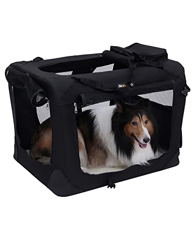 Dog Carrier, Folding Fabric Pet Carrier, 70 x 52 x 52 cm, Black