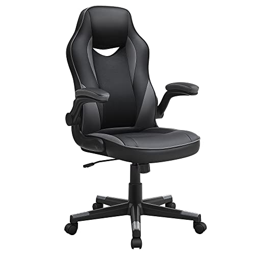 Office Chair, Ergonomic Desk Chair, Computer Chair, Height-Adjustable, 150 kg, PU Leather, Home Office, Black / Grey