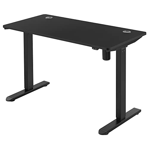 Electric Desk, Height-Adjustable, Desk Stand, Table Frame with Motor, 120 x 60 x (73-114) cm, Steel, Black