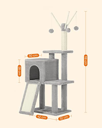 Cat Tree, Cat Tower for Indoor Cats, Kittens, Light Grey