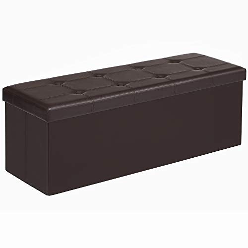 110 x 38 x 38 cm Large Storage Ottoman Toy Chest Max Load 300 kg Brown