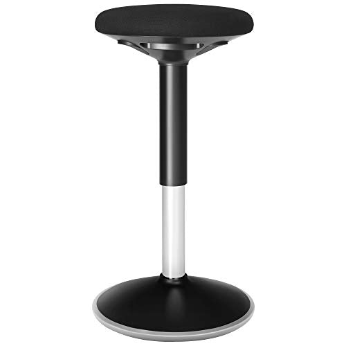 Standing Desk Chair, Standing Stool, Ergonomic Wobble Stool, 360° Swivel Balance Chair, Adjustable Height 60-85 cm, No Assembly Required, Black